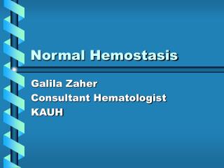 Normal Hemostasis