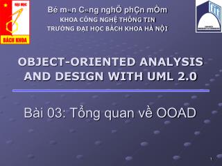 OBJECT-ORIENTED ANALYSIS AND DESIGN WITH UML 2.0