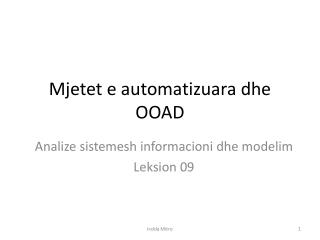 Mjetet e automatizuara dhe OOAD