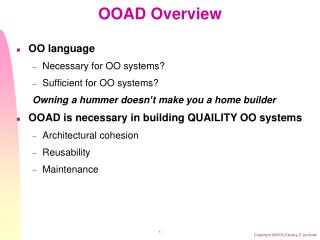 OOAD Overview