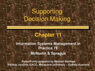 Supporting Decision Making