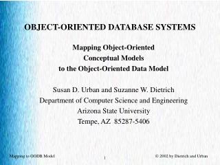 OBJECT-ORIENTED DATABASE SYSTEMS