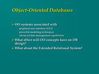 Object-Oriented Databases