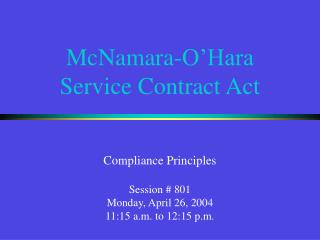 McNamara-O’Hara Service Contract Act