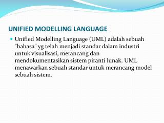 UNIFIED MODELLING LANGUAGE