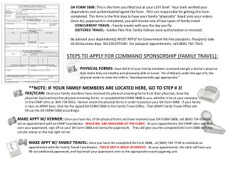 STEPS TO APPLY FOR COMMAND SPONSORSHIP (FAMILY TRAVEL):
