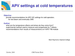 APV settings at cold temperatures