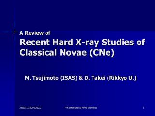 A Review of Recent Hard X-ray Studies of Classical Novae (CNe)
