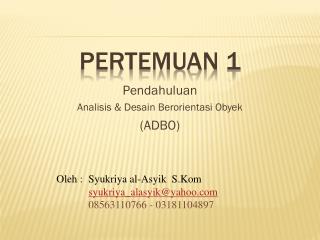 Pertemuan 1