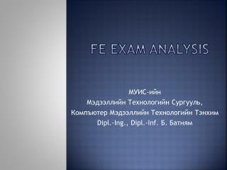 FE Exam aNALYSIS