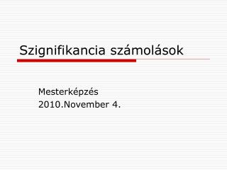 Szignifikancia számolások