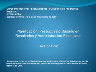 Planificación, Presupuesto Basado en Resultados y Administración Financiera