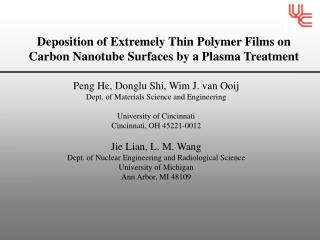 Deposition of Extremely Thin Polymer Films on Carbon Nanotube Surfaces by a Plasma Treatment