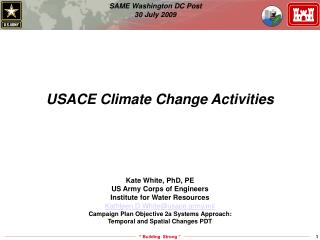 USACE Climate Change Activities