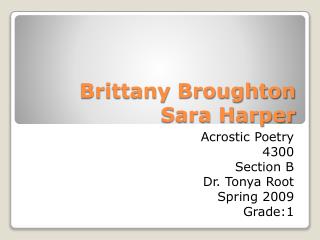 Brittany Broughton Sara Harper
