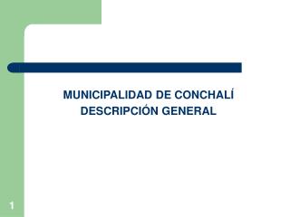 MUNICIPALIDAD DE CONCHALÍ DESCRIPCIÓN GENERAL