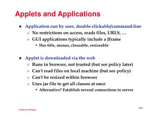 Applets and Applications