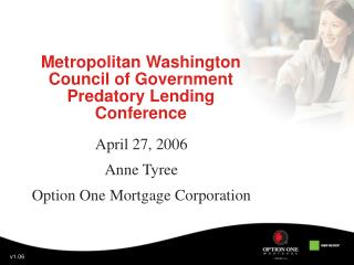 Metropolitan Washington Council of Government Predatory Lending Conference