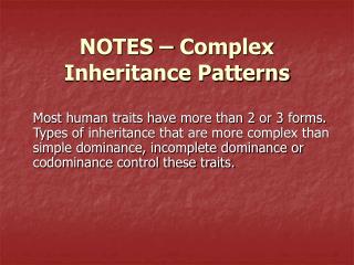 NOTES – Complex Inheritance Patterns