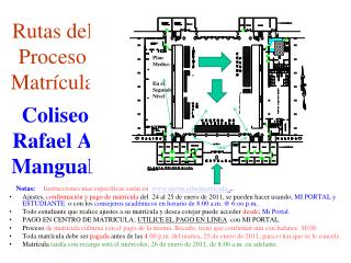 Rutas del Proceso Matrícula Coliseo Rafael A Mangual
