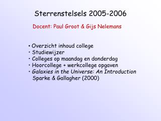 Sterrenstelsels 2005-2006
