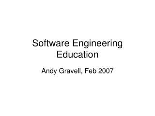 Software Engineering Education
