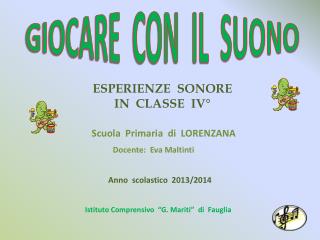 GIOCARE CON IL SUONO