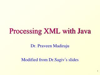 Processing XML with Java