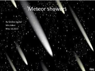 Meteor showers
