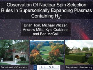 Observation Of Nuclear Spin Selection Rules In Supersonically Expanding Plasmas Containing H 3 +