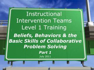 Instructional Intervention Teams Level 1 Training