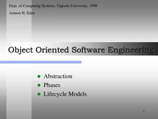 Object Oriented Software Engineering