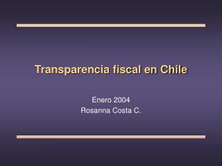 Transparencia fiscal en Chile