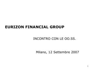 EURIZON FINANCIAL GROUP 			INCONTRO CON LE OO.SS.