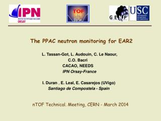The PPAC neutron monitoring for EAR2