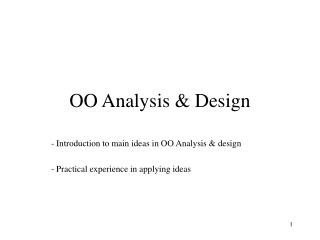 OO Analysis &amp; Design