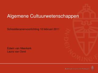 Algemene Cultuurwetenschappen