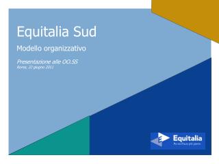 Equitalia Sud Modello organizzativo Presentazione alle OO.SS Roma, 22 giugno 2011
