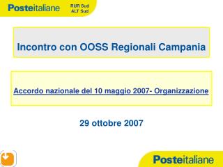 Incontro con OOSS Regionali Campania