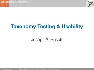 Taxonomy Testing &amp; Usability