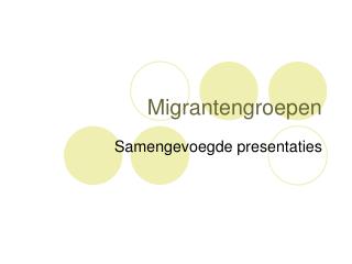 Migrantengroepen