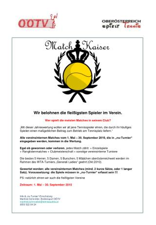 Wir belohnen die fleißigsten Spieler im Verein. Wer spielt die meisten Matches in seinem Club?