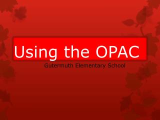 Using the OPAC