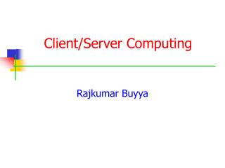 Client/Server Computing