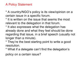 An example: Policy Statement