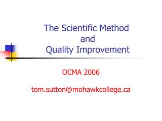 The Scientific Method and Quality Improvement