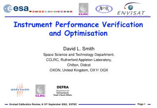 Instrument Performance Verification and Optimisation