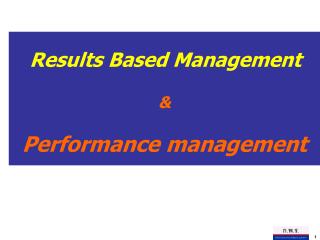 &amp; Performance management