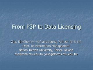 From P3P to Data Licensing