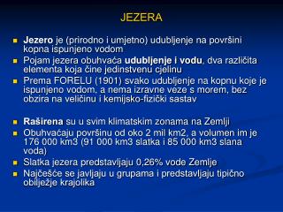 JEZERA